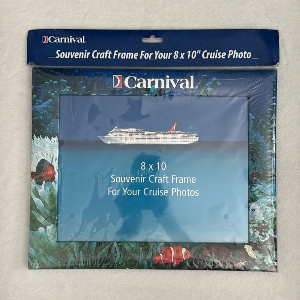 {VTG} Carnival | 2004 Cruise Line Ship Y2K Souvenir Craft Photo Frame 209-81CRH